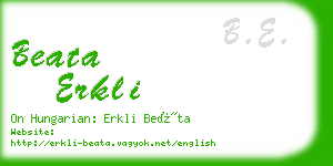 beata erkli business card